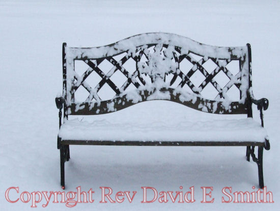 Snow Covered Bench