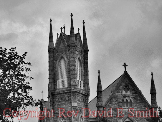 Steeple Against a Gray Sky