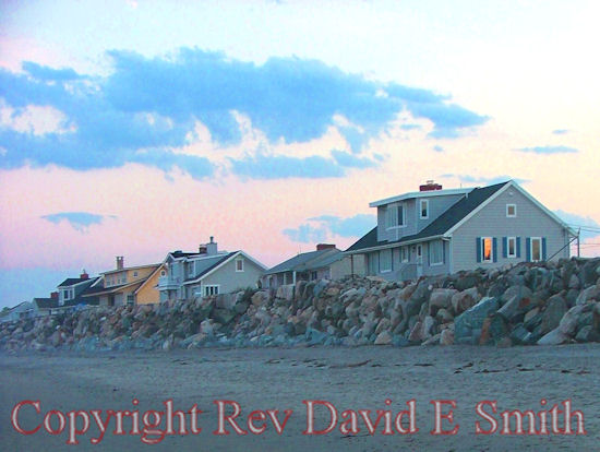 Beach Houses at Sunset